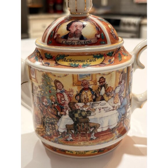 Sadler Teapot Charles Dickens A Christmas Carol 1995 Porcelain - Picture 3 of 8